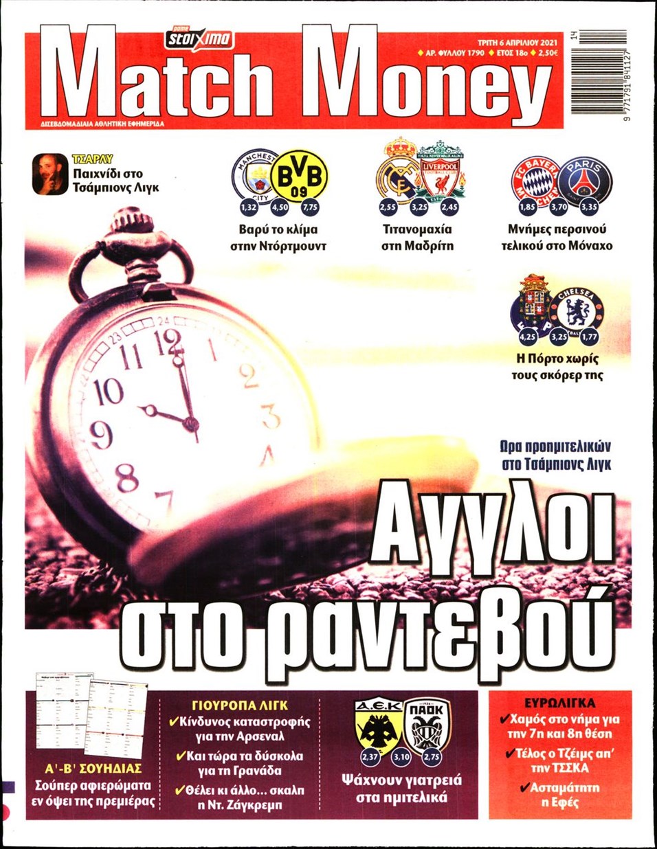 Πρωτοσέλιδο εφημερίδας Matchmoney