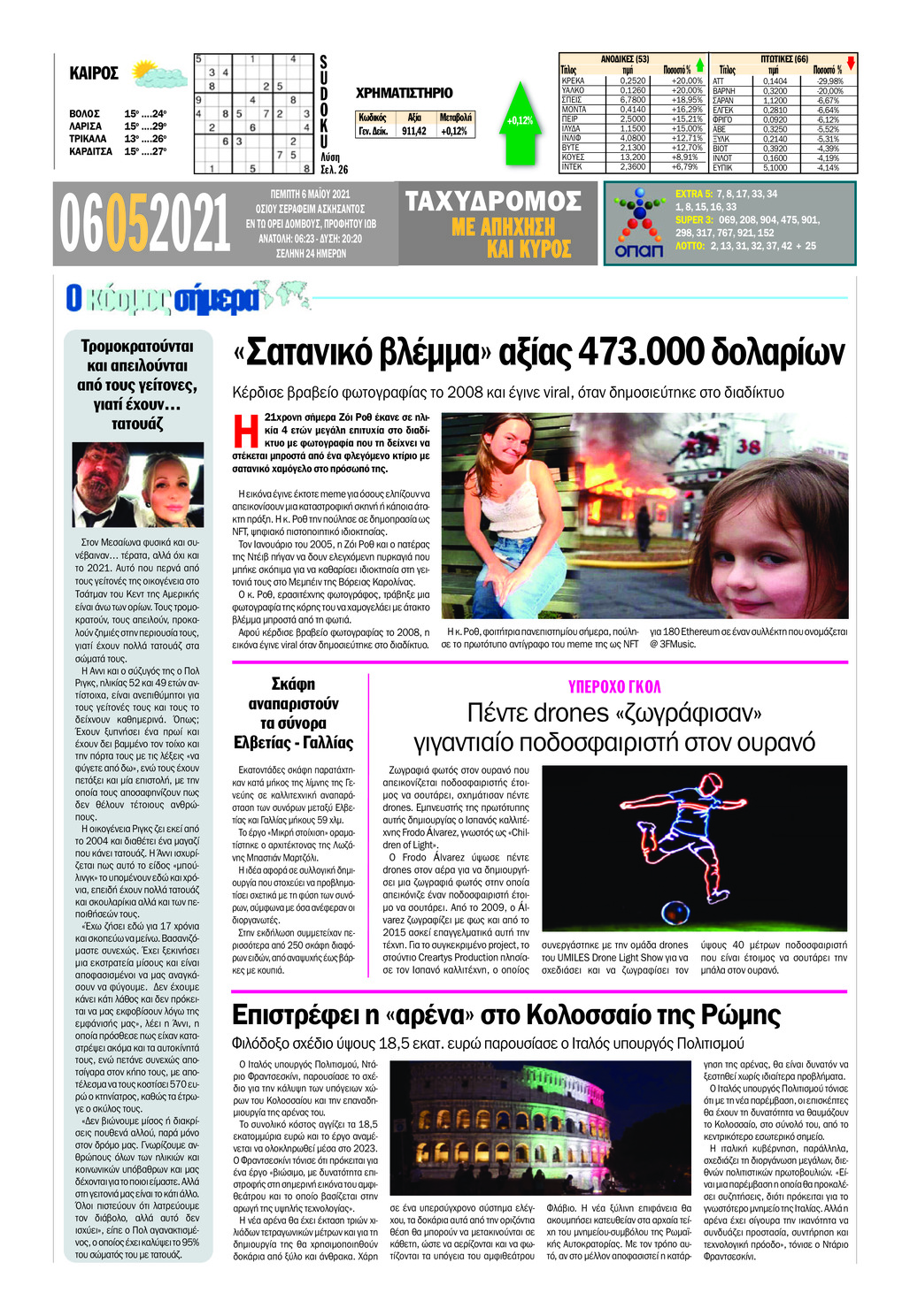 Οπισθόφυλλο εφημερίδας 