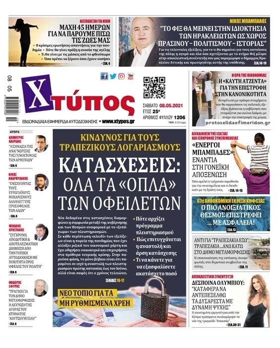 Πρωτοσέλιδο εφημερίδας Χτύπος