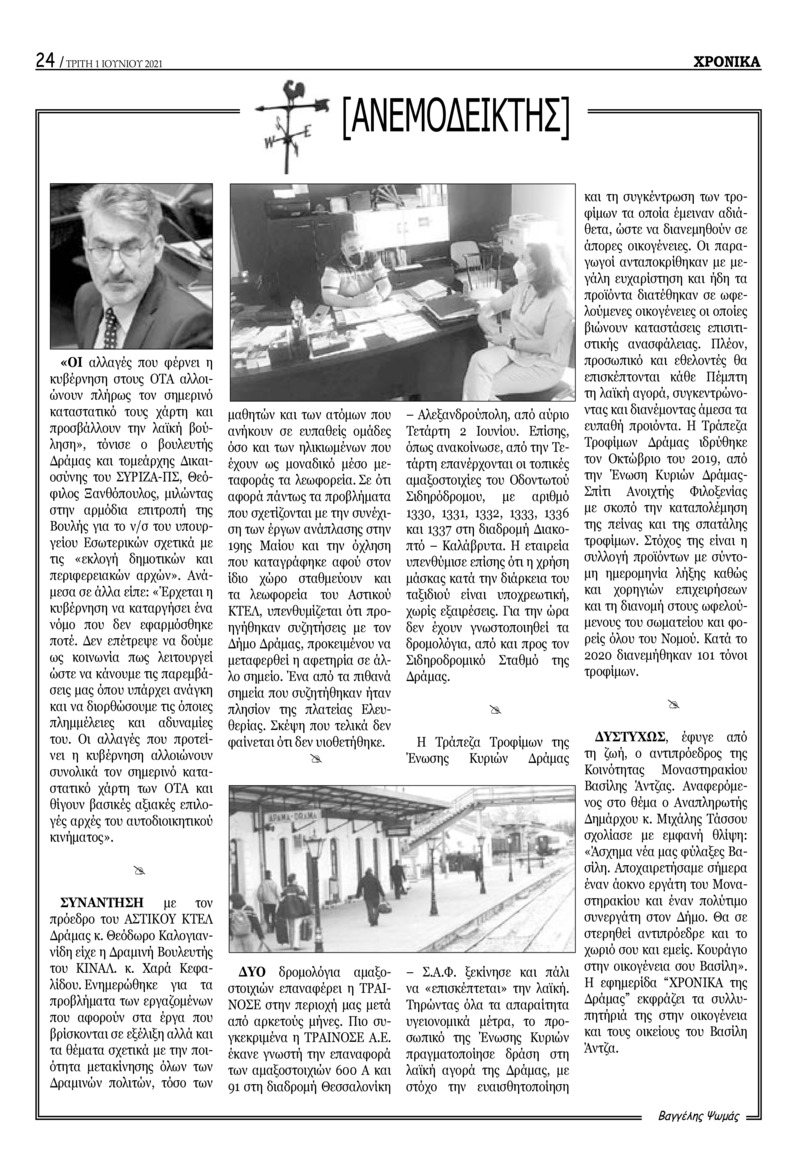 Οπισθόφυλλο εφημερίδας Χρονικά Δράμας