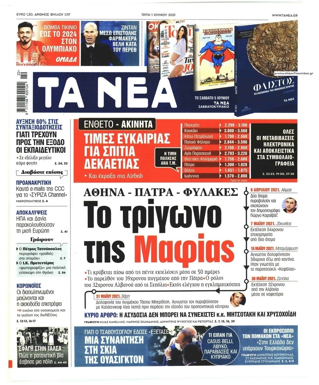 Πρωτοσέλιδο εφημερίδας Τα Νέα