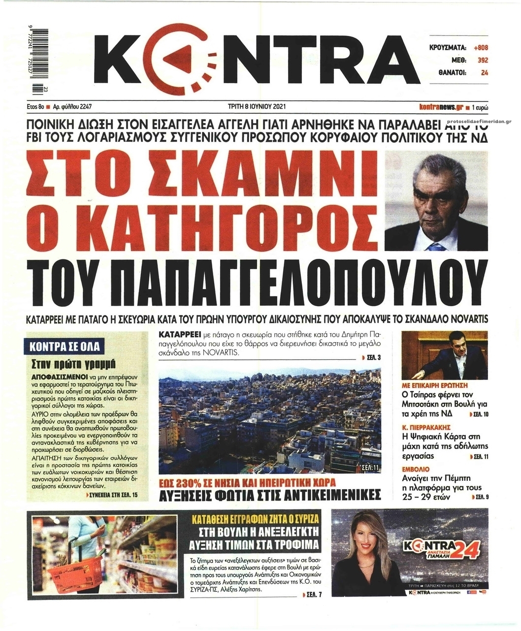 Πρωτοσέλιδο εφημερίδας Kontra News