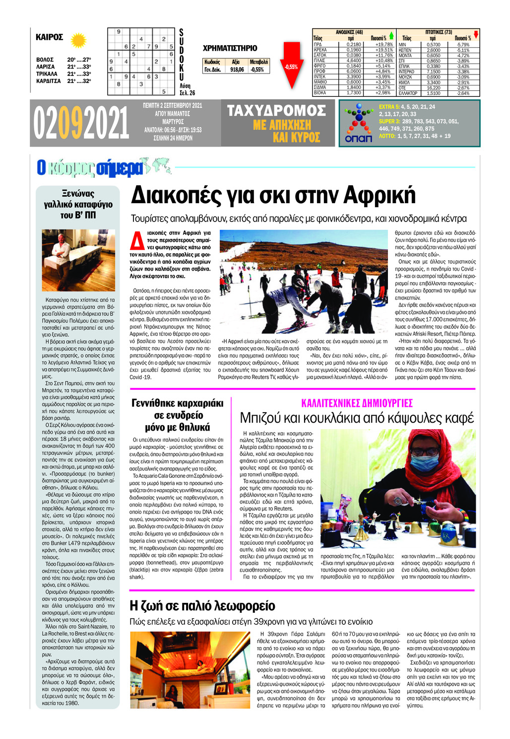 Οπισθόφυλλο εφημερίδας Ταχυδρόμος