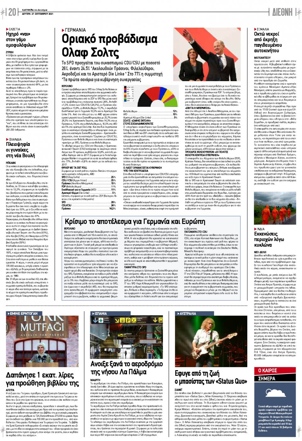 Οπισθόφυλλο εφημερίδας Ελευθερία Λάρισσας