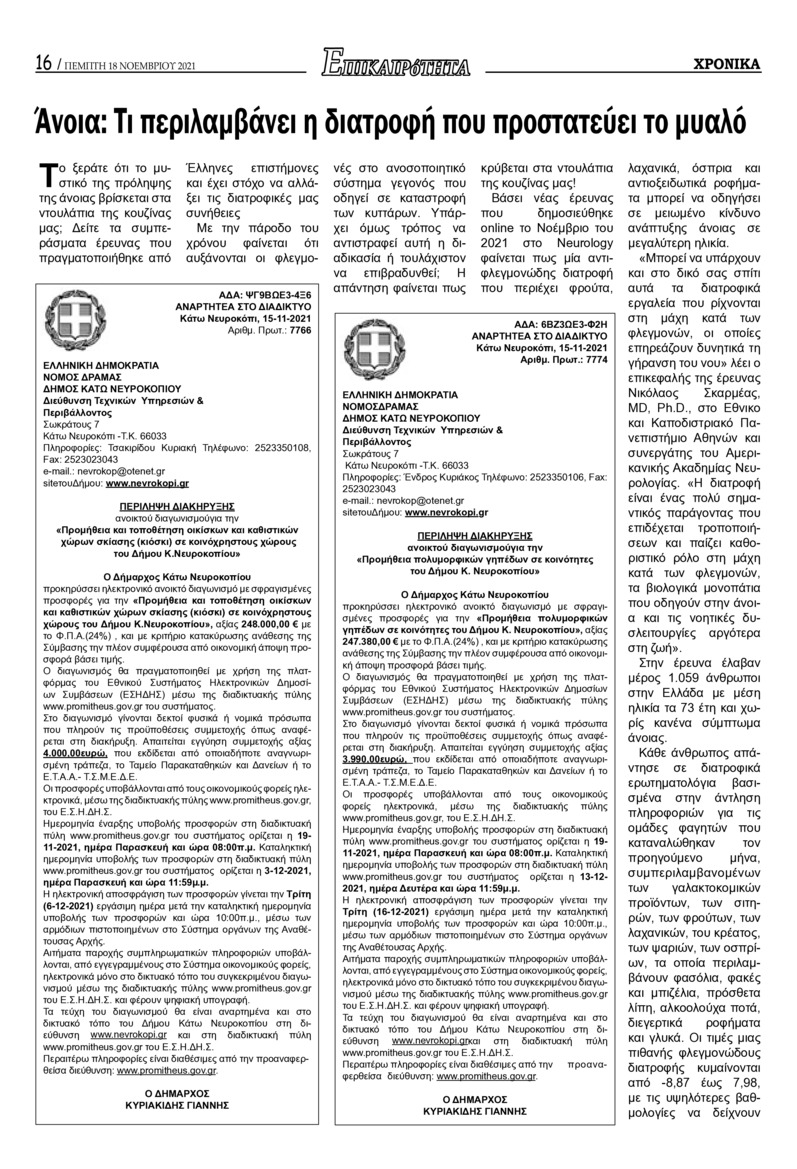 Οπισθόφυλλο εφημερίδας Χρονικά Δράμας