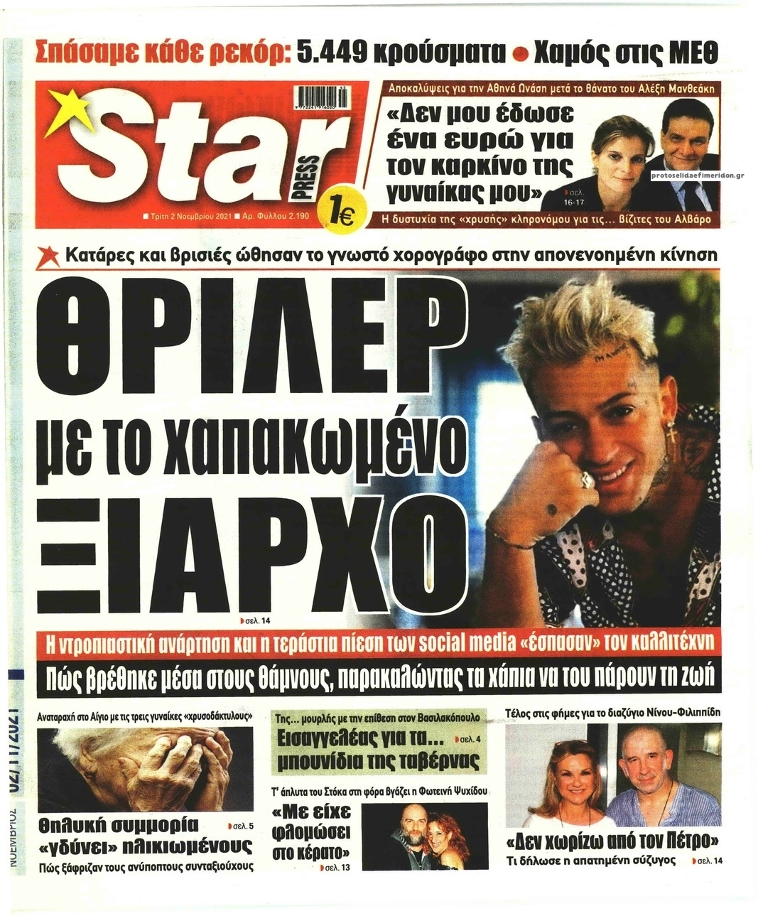 Πρωτοσέλιδο εφημερίδας Star Press