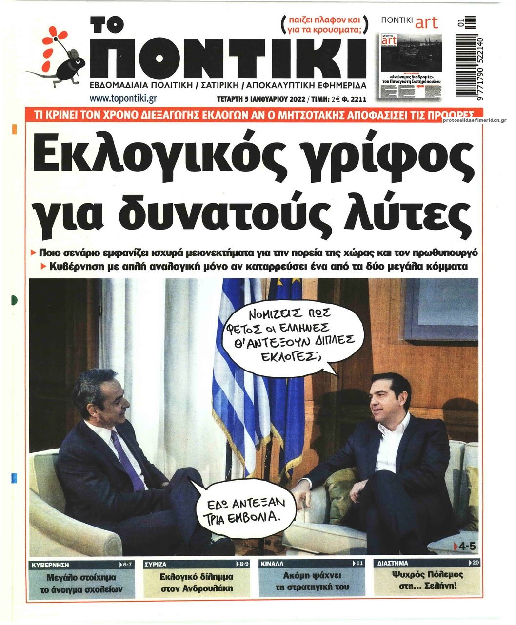 Πρωτοσέλιδο εφημερίδας Το Ποντίκι