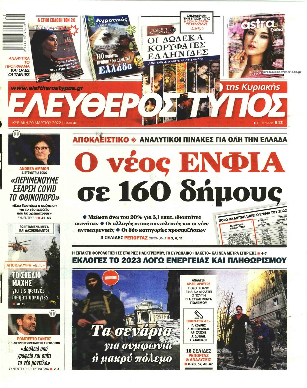 Πρωτοσέλιδο εφημερίδας Ελεύθερος Τύπος