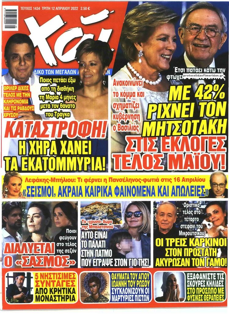 Πρωτοσέλιδο εφημερίδας ΧΑΙ