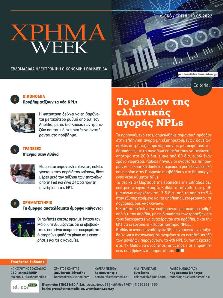 Πρωτοσέλιδο εφημερίδας Χρήμα Week