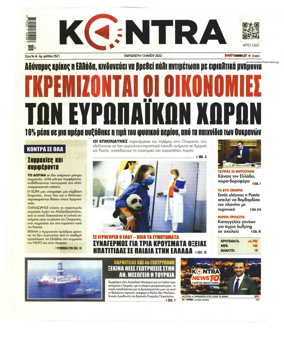 Πρωτοσέλιδο εφημερίδας Kontra News