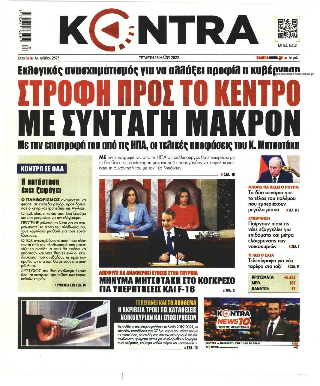 Πρωτοσέλιδο εφημερίδας Kontra News