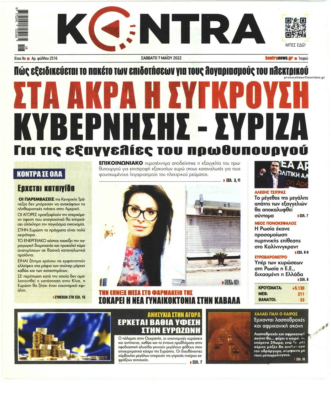 Πρωτοσέλιδο εφημερίδας Kontra News