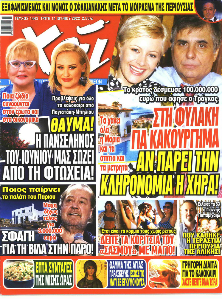 Πρωτοσέλιδο εφημερίδας ΧΑΙ