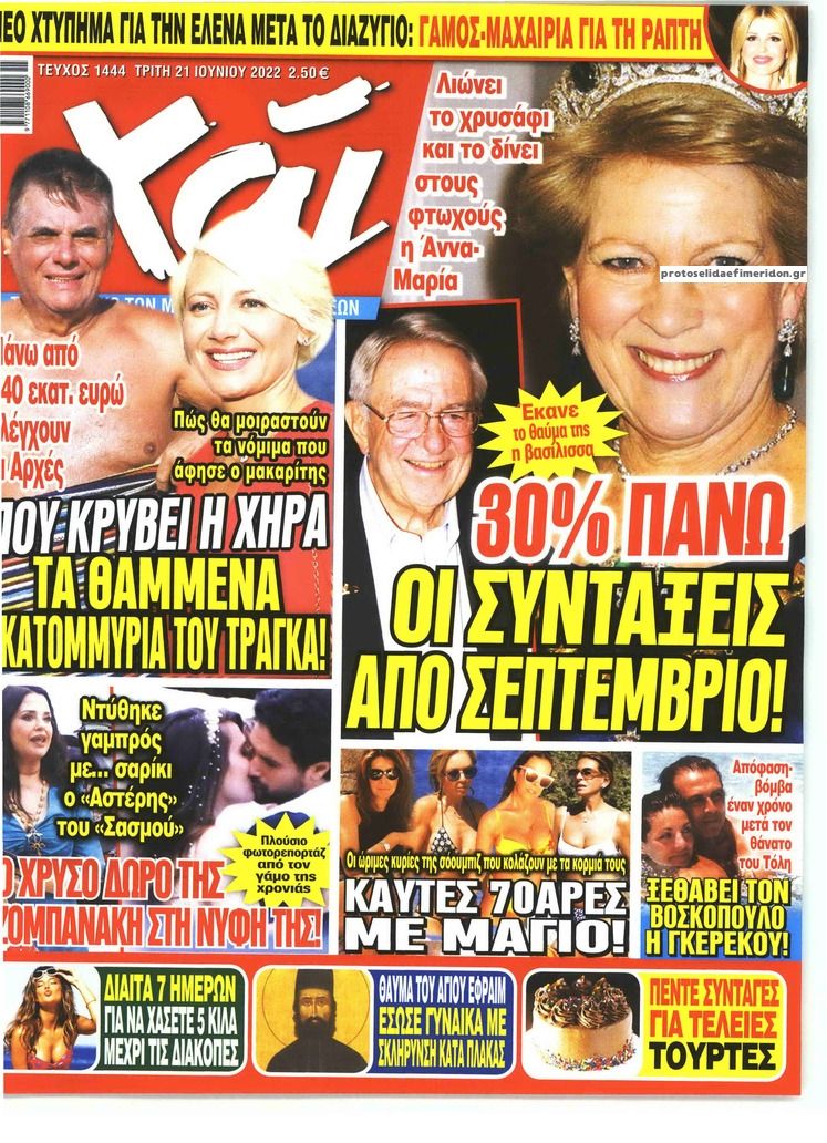 Πρωτοσέλιδο εφημερίδας ΧΑΙ