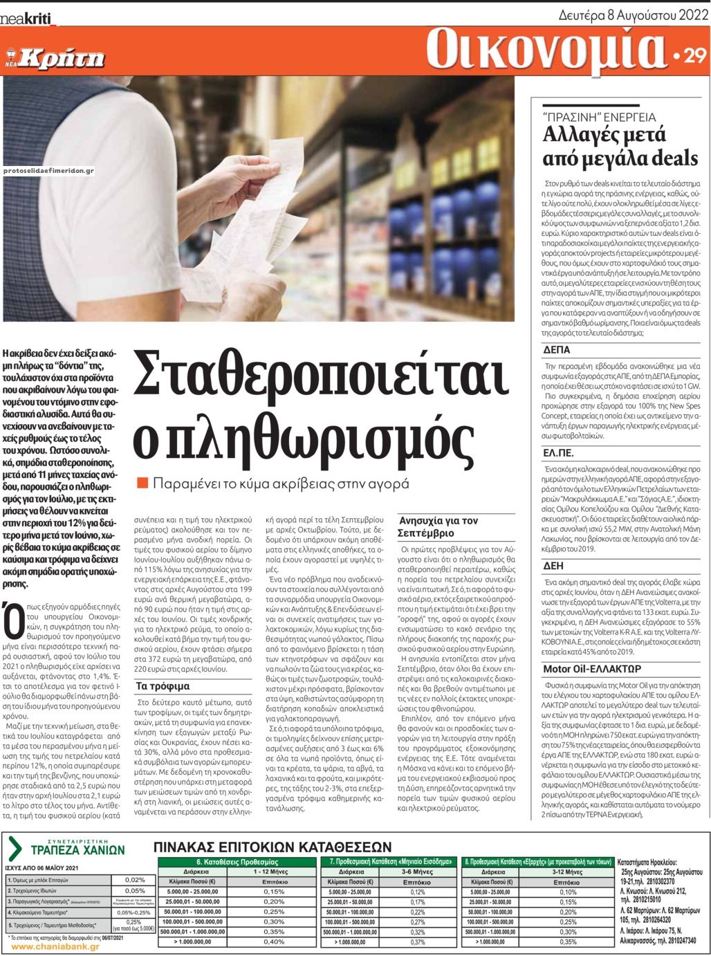 Οπισθόφυλλο εφημερίδας Νέα Κρήτη