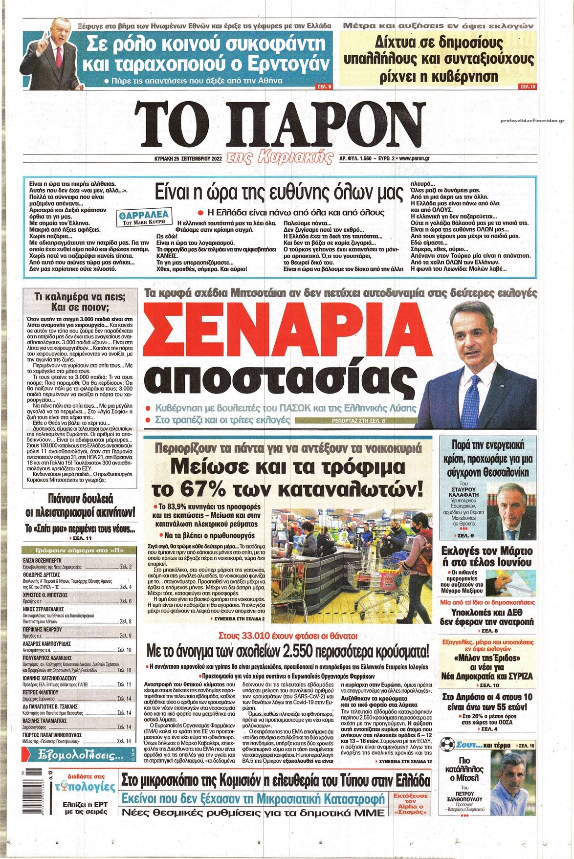 Πρωτοσέλιδο εφημερίδας Το Παρόν