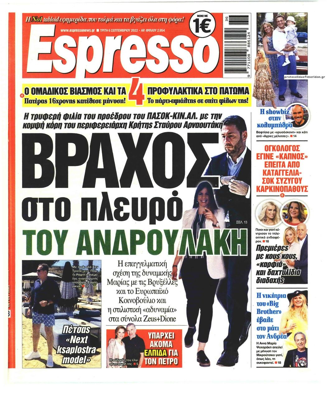 Πρωτοσέλιδο εφημερίδας Espresso