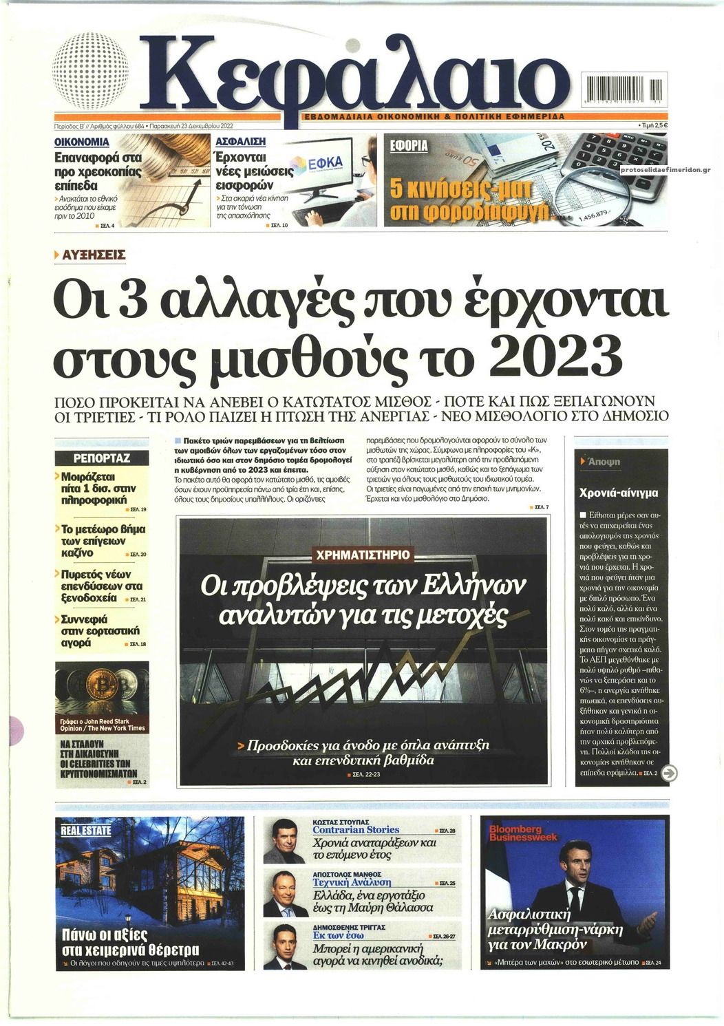 Πρωτοσέλιδο εφημερίδας Κεφάλαιο