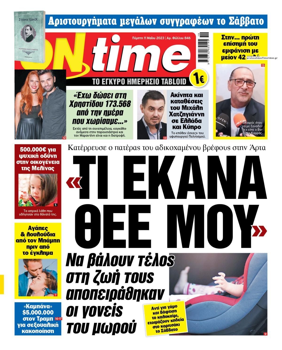 Πρωτοσέλιδο εφημερίδας On time