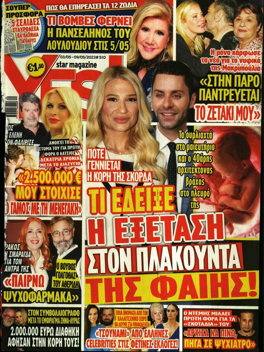 Πρωτοσέλιδο εφημερίδας YES