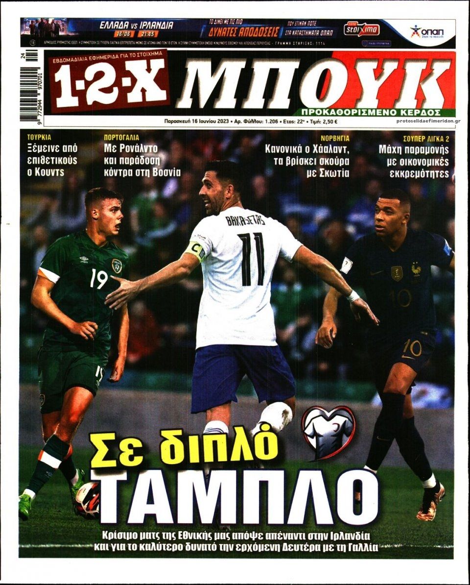 Πρωτοσέλιδο εφημερίδας 12x