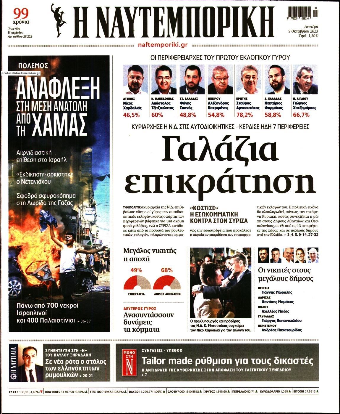 Πρωτοσέλιδο εφημερίδας Ναυτεμπορική