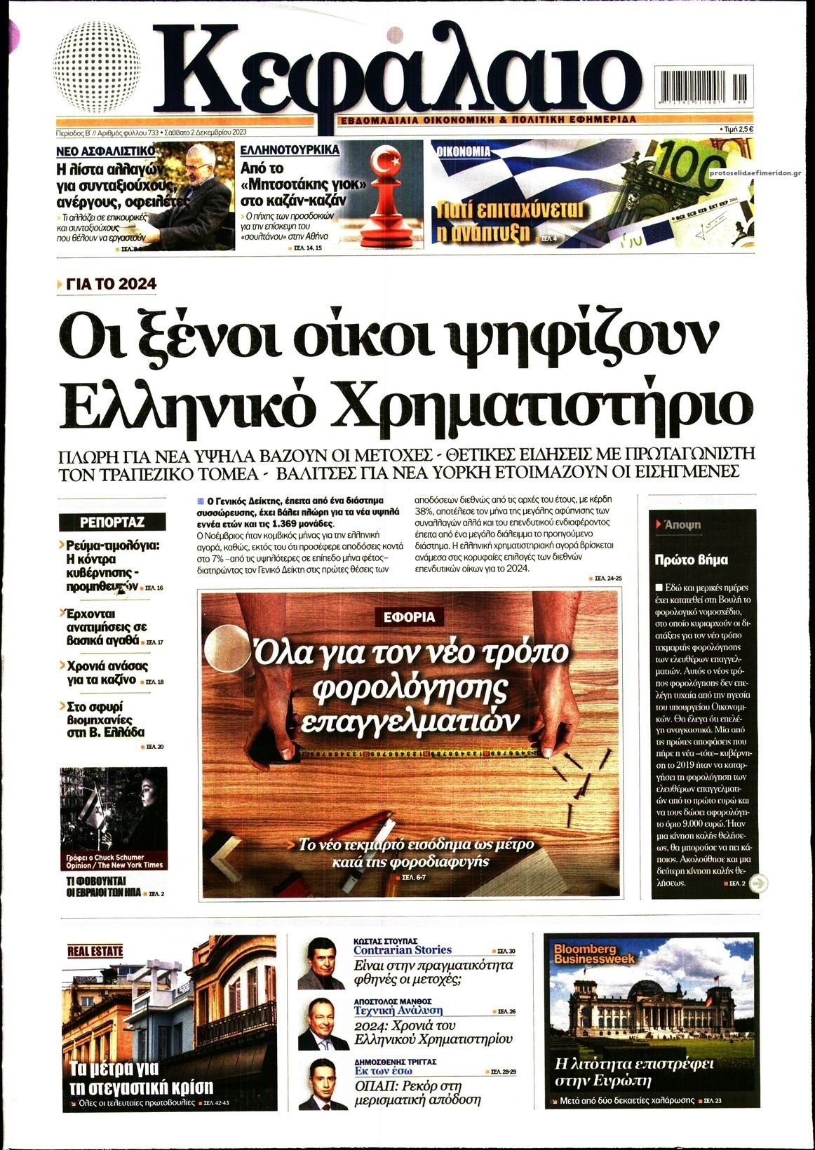 Πρωτοσέλιδο εφημερίδας Κεφάλαιο
