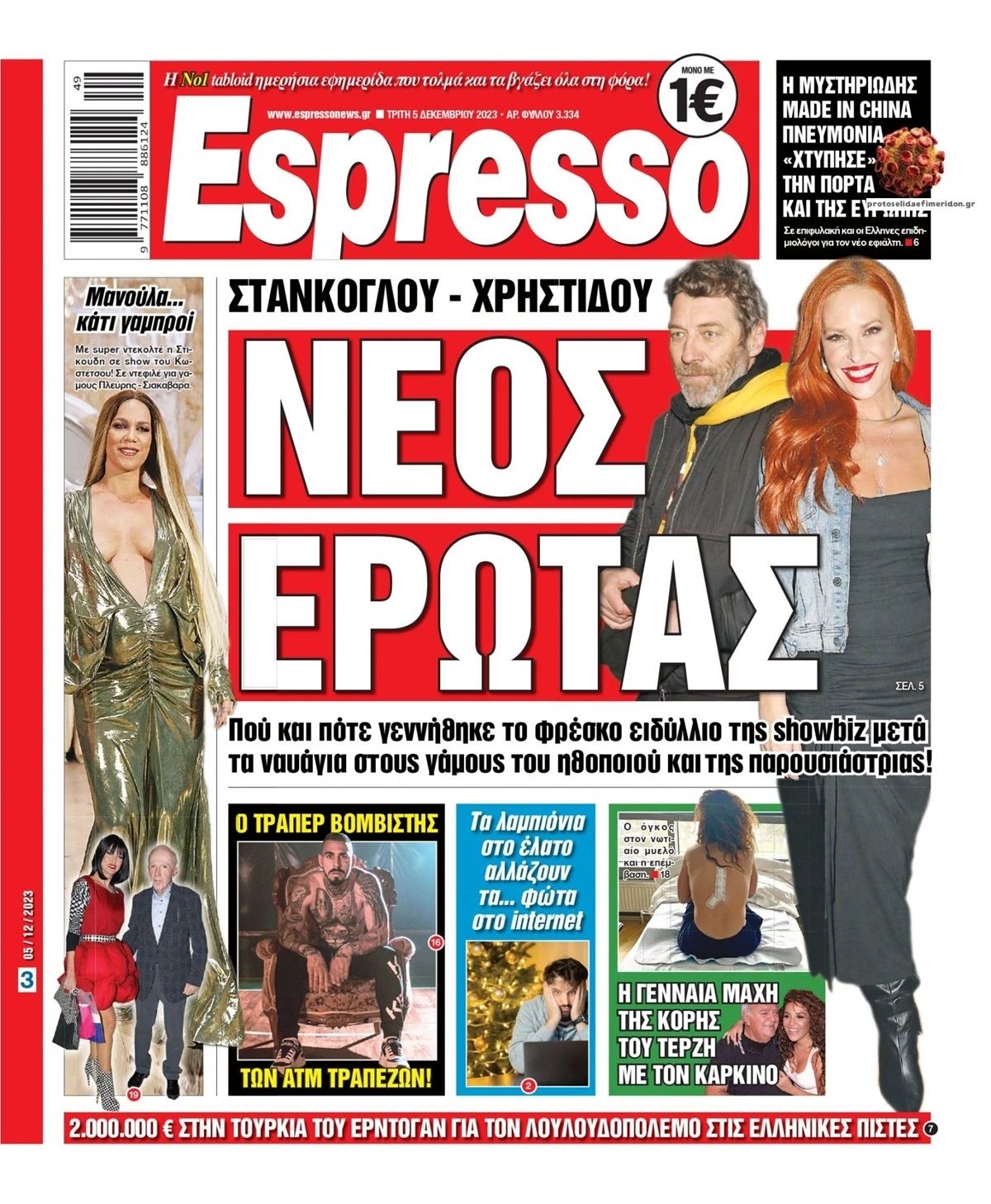 Πρωτοσέλιδο εφημερίδας Espresso