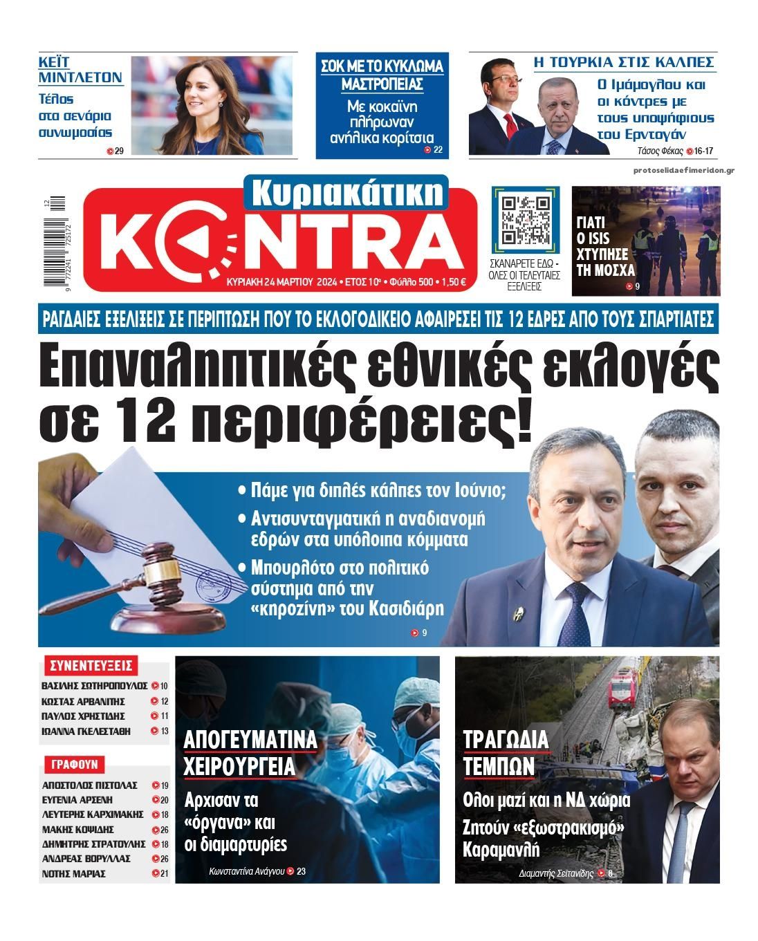 Πρωτοσέλιδο εφημερίδας Kontra News