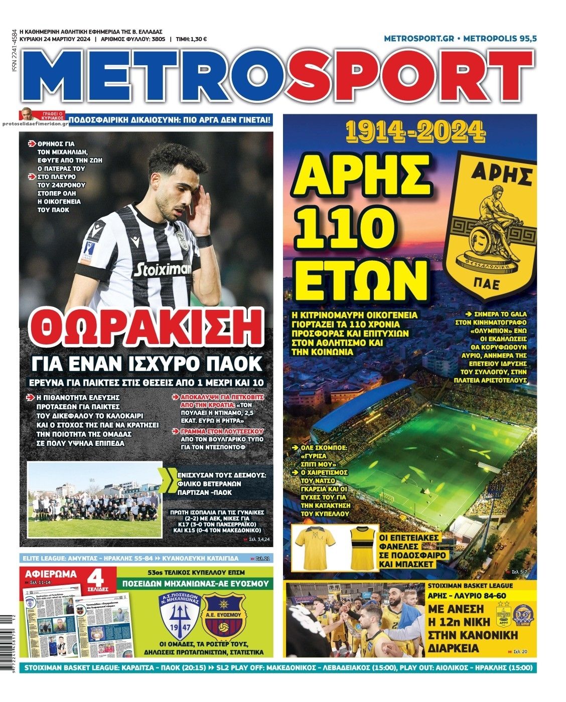 Πρωτοσέλιδο εφημερίδας Metrosport