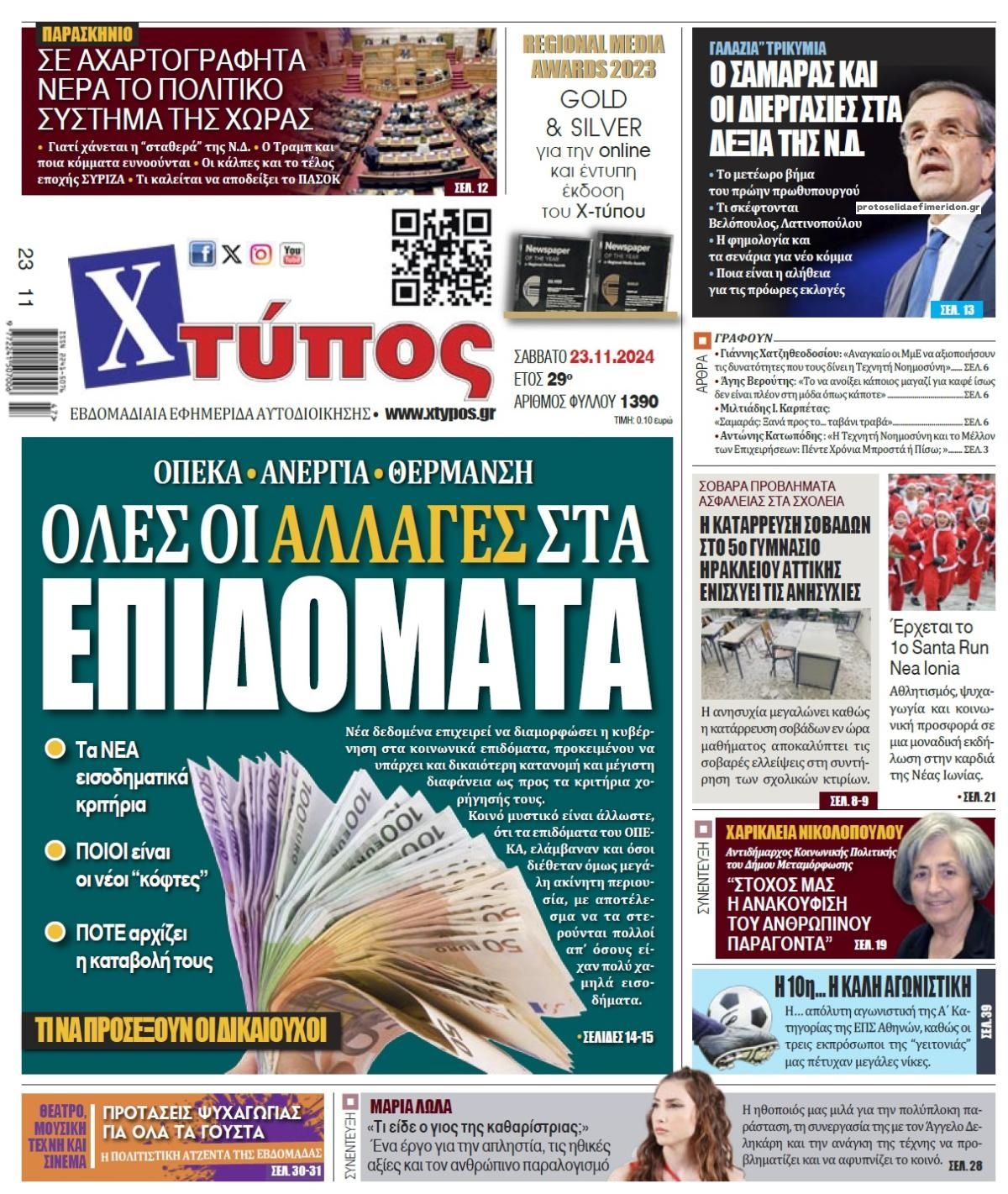 Πρωτοσέλιδο εφημερίδας Χτύπος