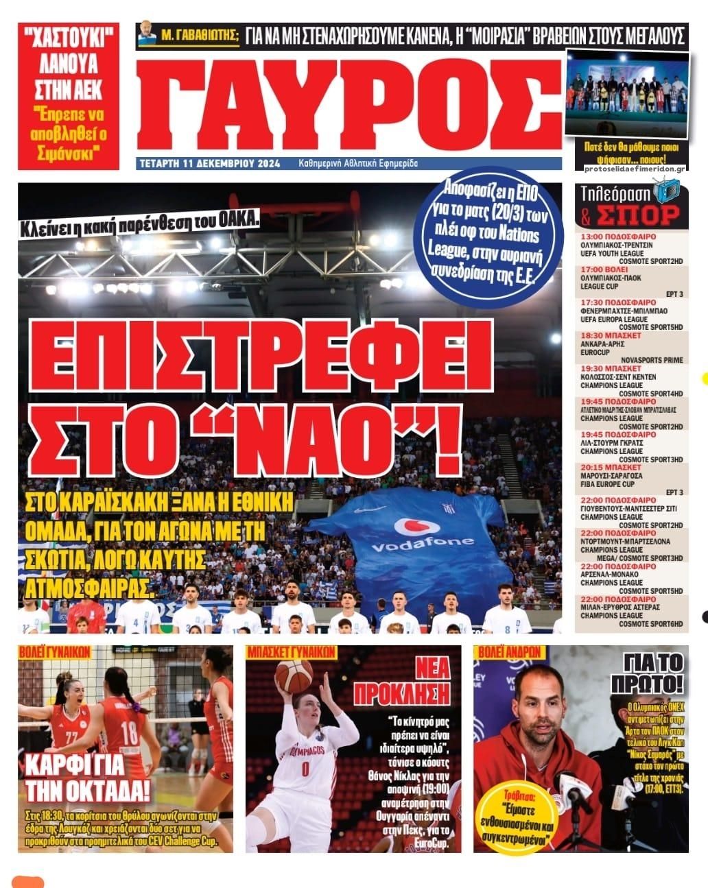 Οπισθόφυλλο εφημερίδας Κόκκινος Πρωταθλητής
