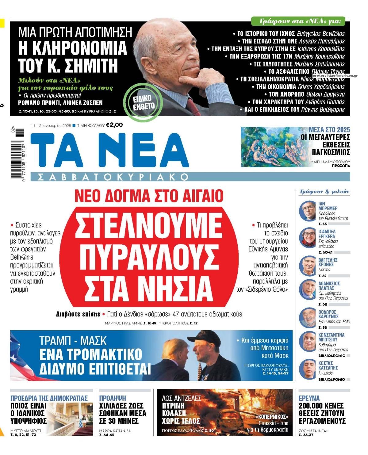 Πρωτοσέλιδο εφημερίδας Τα Νέα