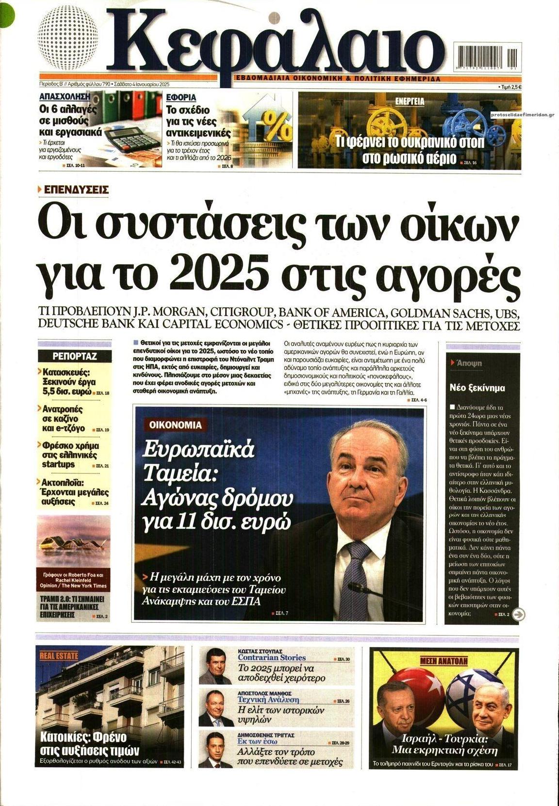 Πρωτοσέλιδο εφημερίδας Κεφάλαιο