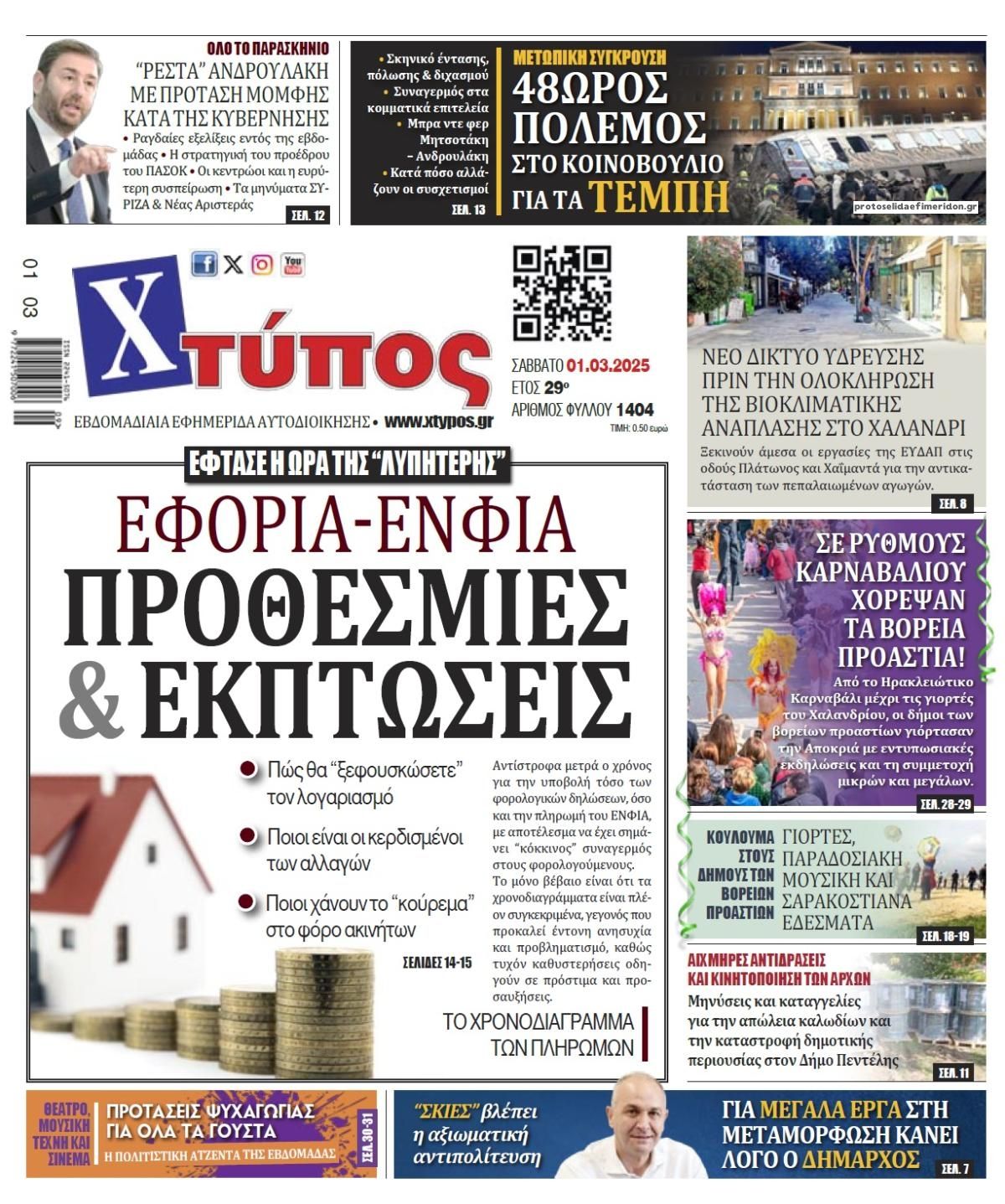 Πρωτοσέλιδο εφημερίδας Χτύπος