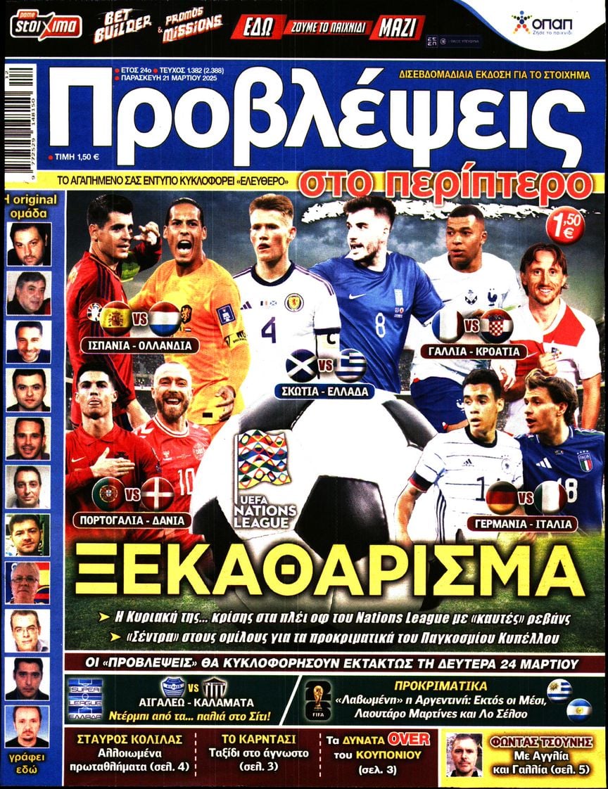 Πρωτοσέλιδο εφημερίδας Προβλέψεις