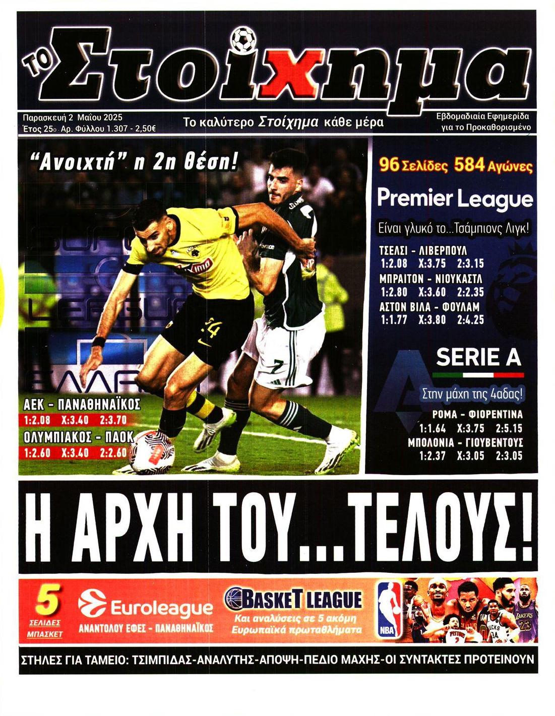Πρωτοσέλιδο εφημερίδας Στοίχημα
