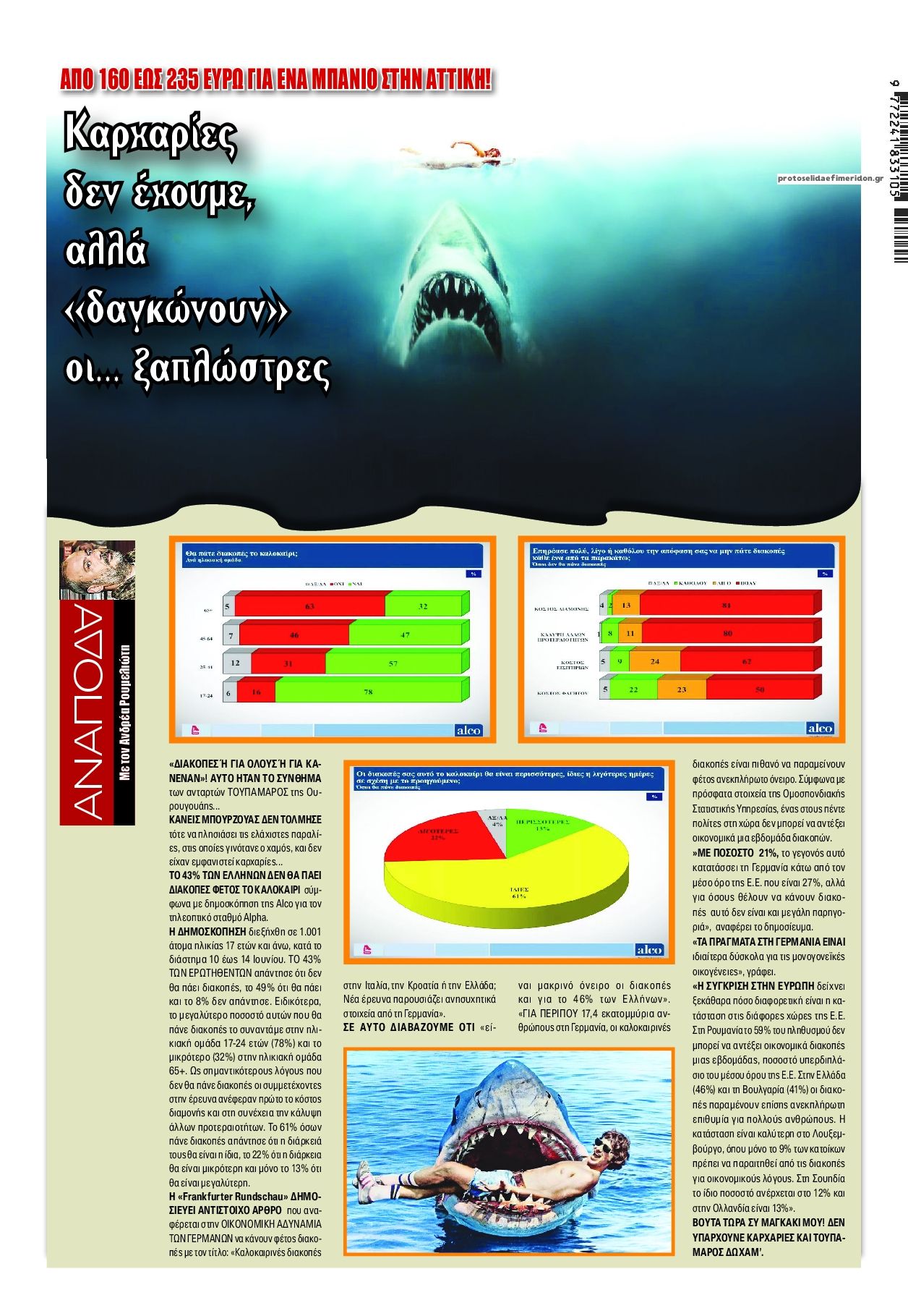 Οπισθόφυλλο εφημερίδας Finance and Markets Voice