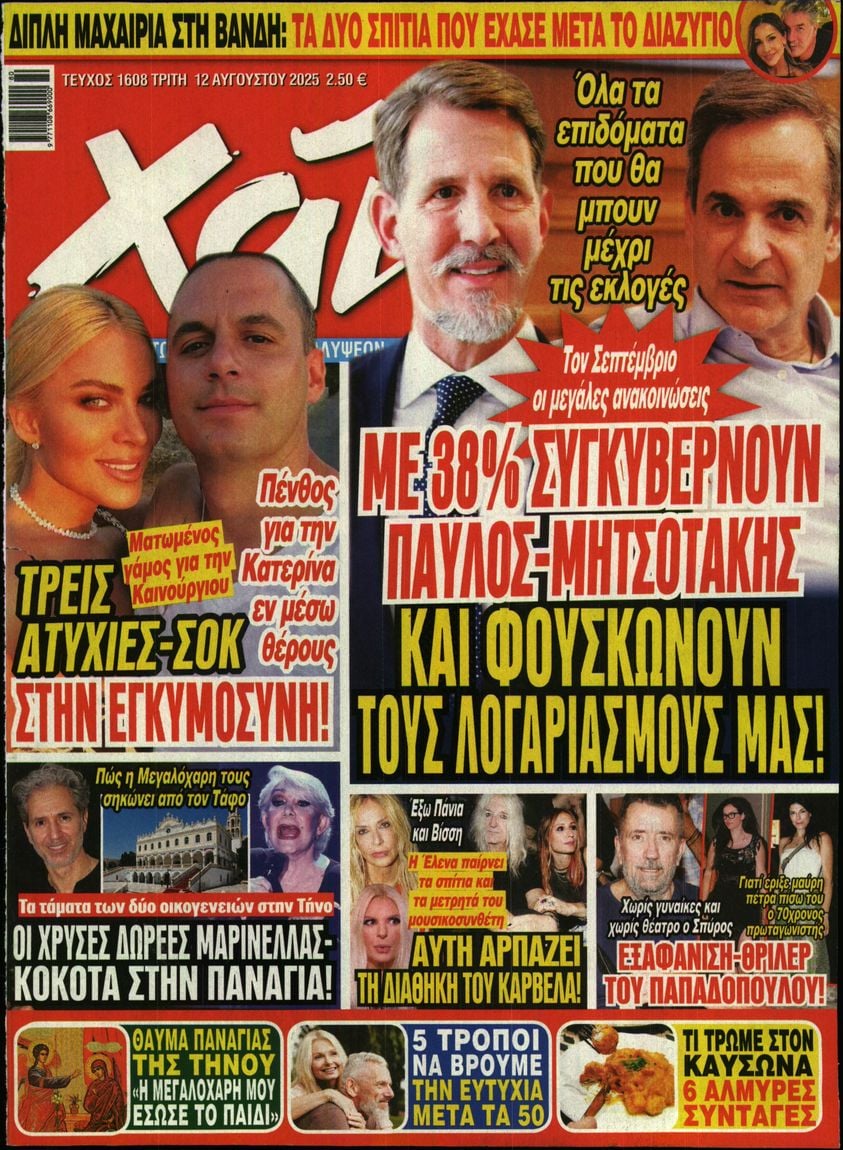 Πρωτοσέλιδο εφημερίδας ΧΑΙ