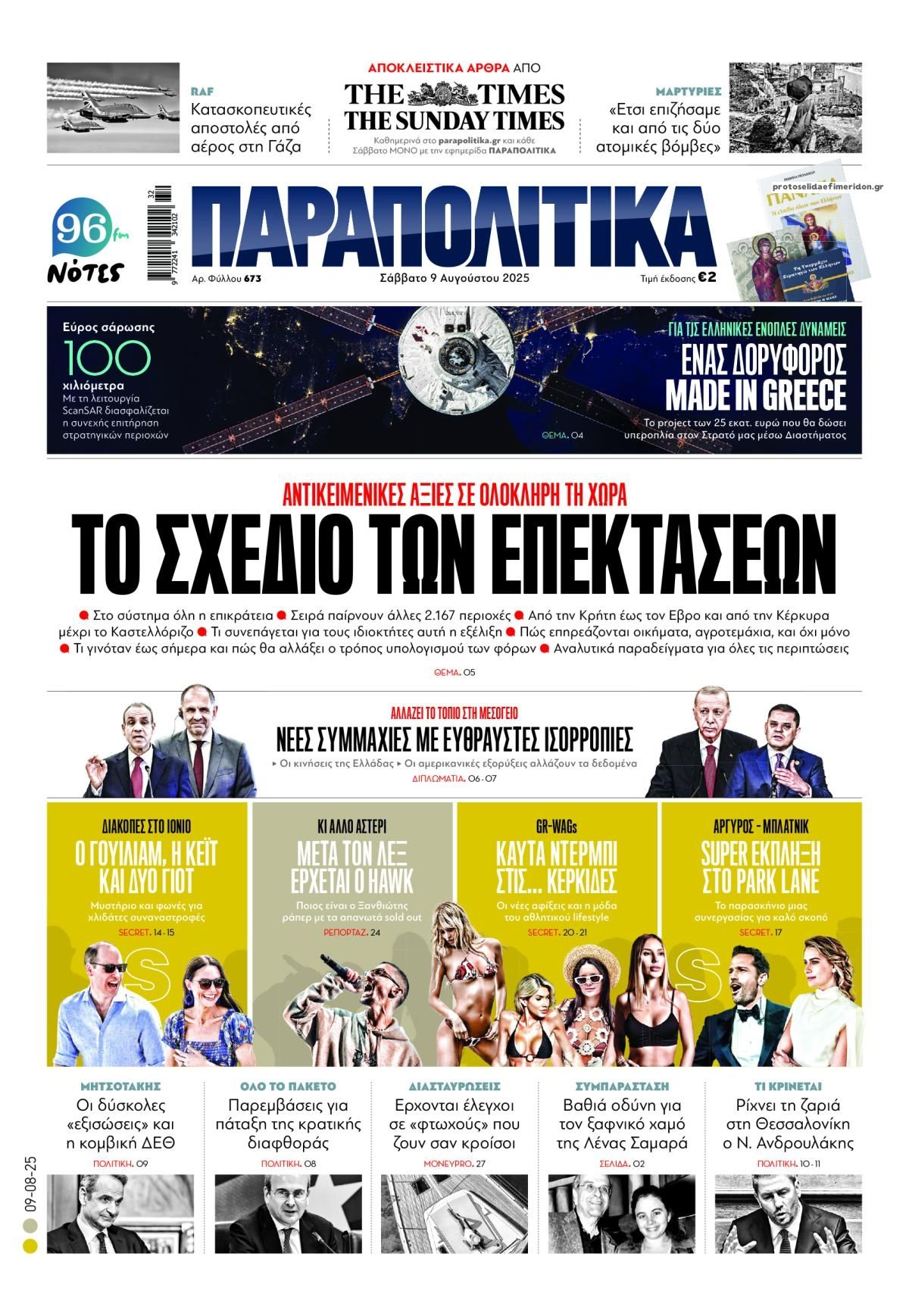 Πρωτοσέλιδο εφημερίδας Παραπολιτικά
