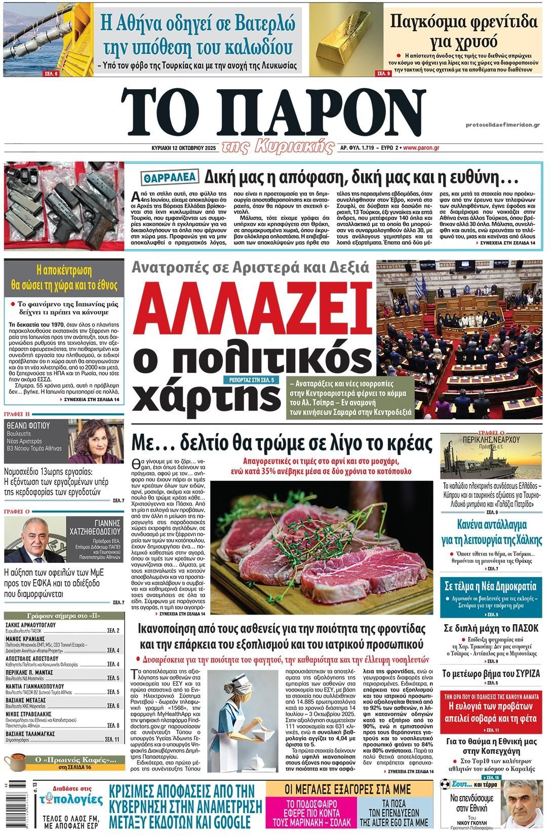 Πρωτοσέλιδο εφημερίδας Το Παρόν