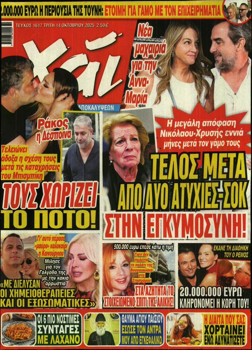 Πρωτοσέλιδο εφημερίδας ΧΑΙ