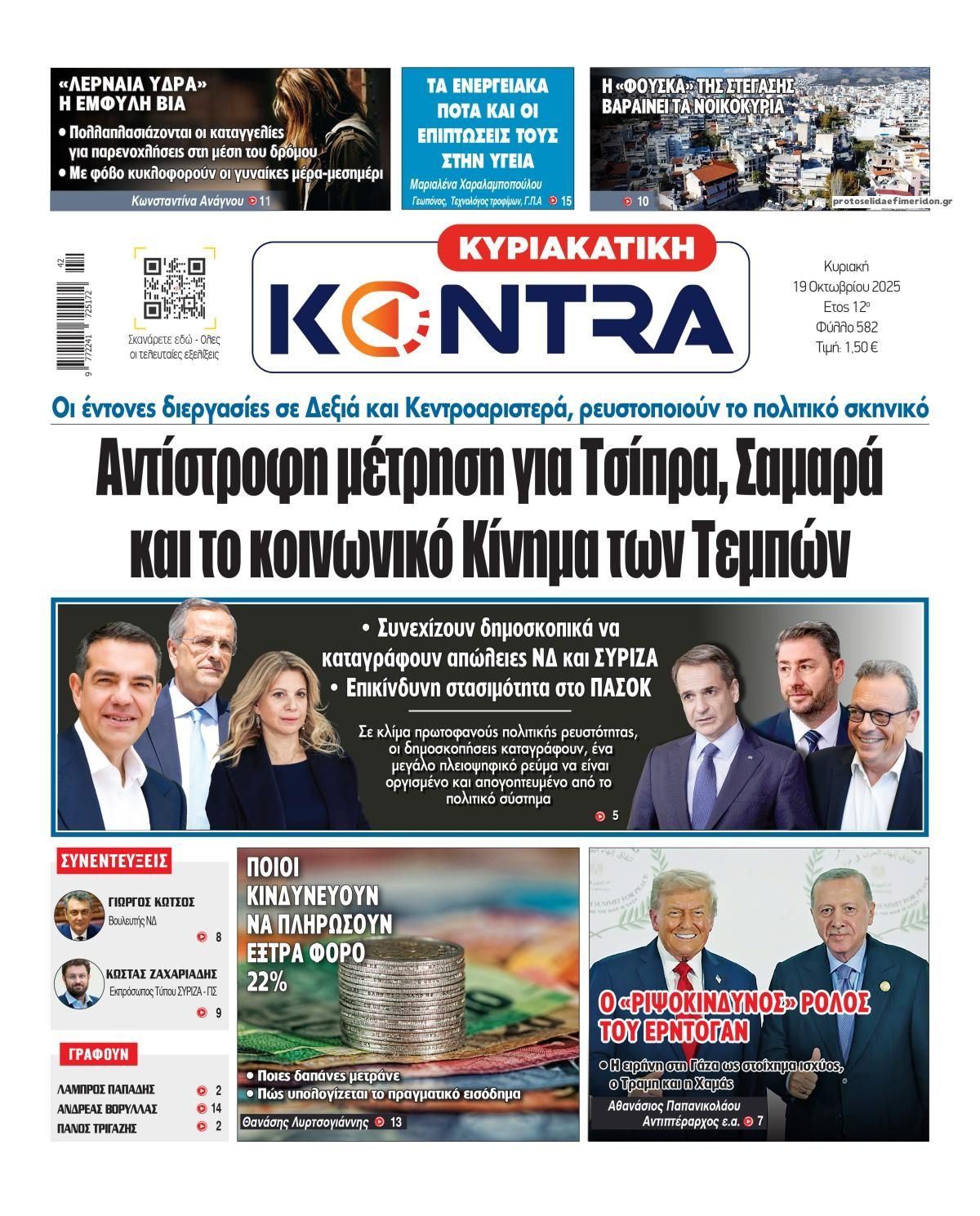 Πρωτοσέλιδο εφημερίδας Kontra News