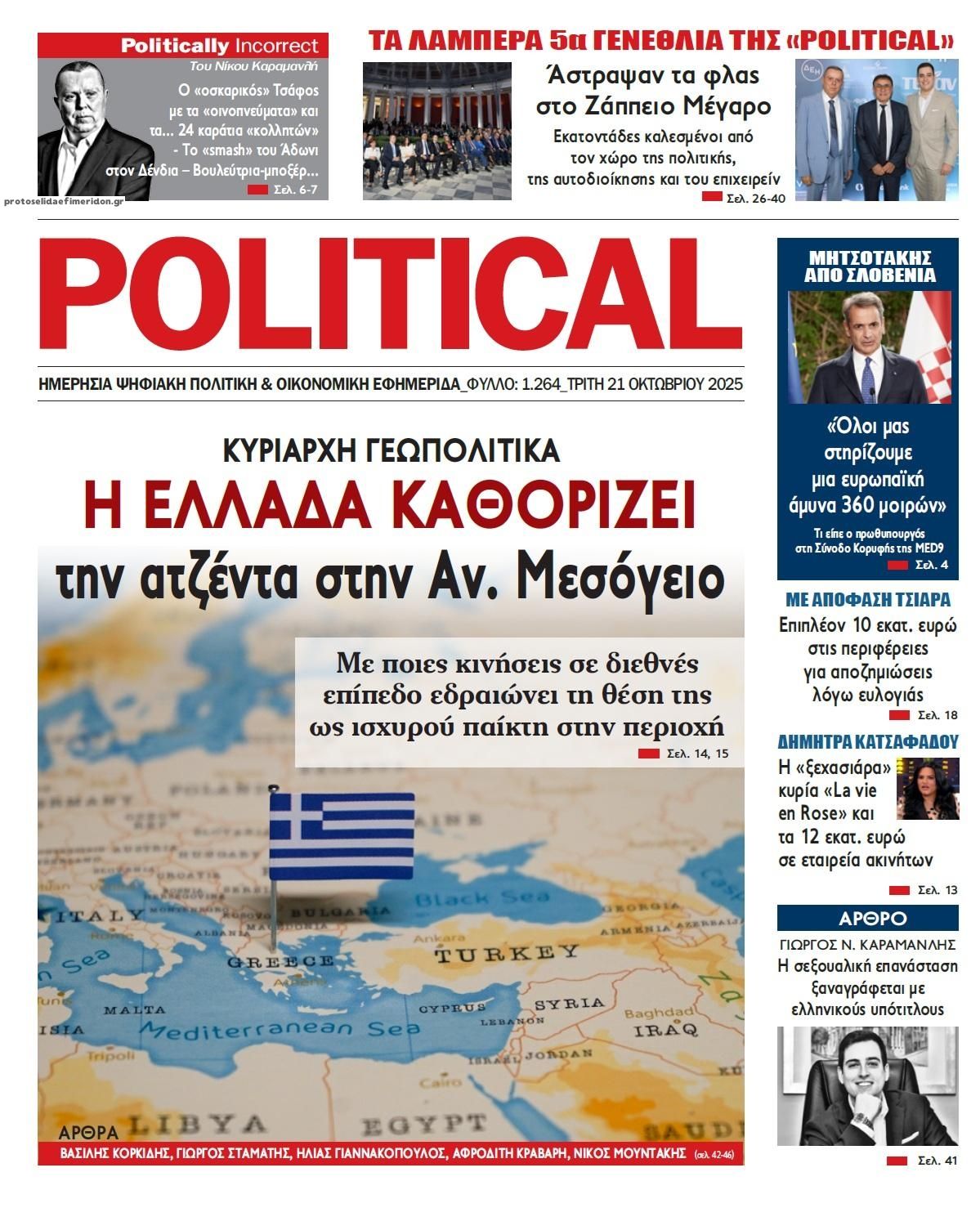 Πρωτοσέλιδο εφημερίδας Political