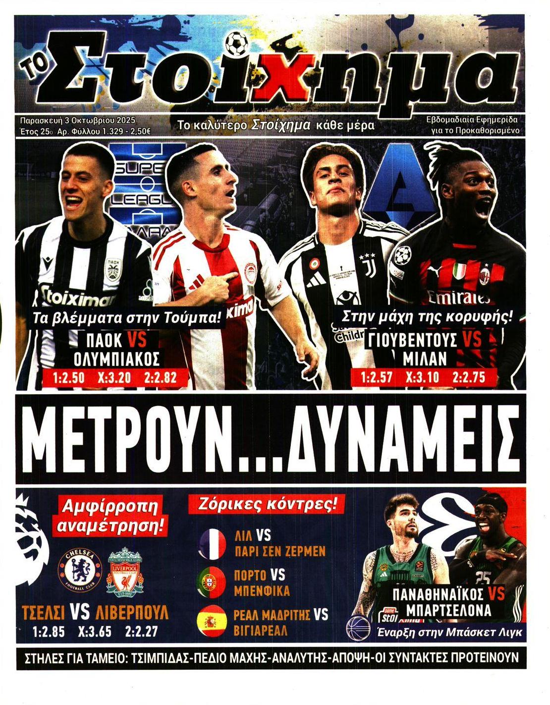 Πρωτοσέλιδο εφημερίδας Στοίχημα