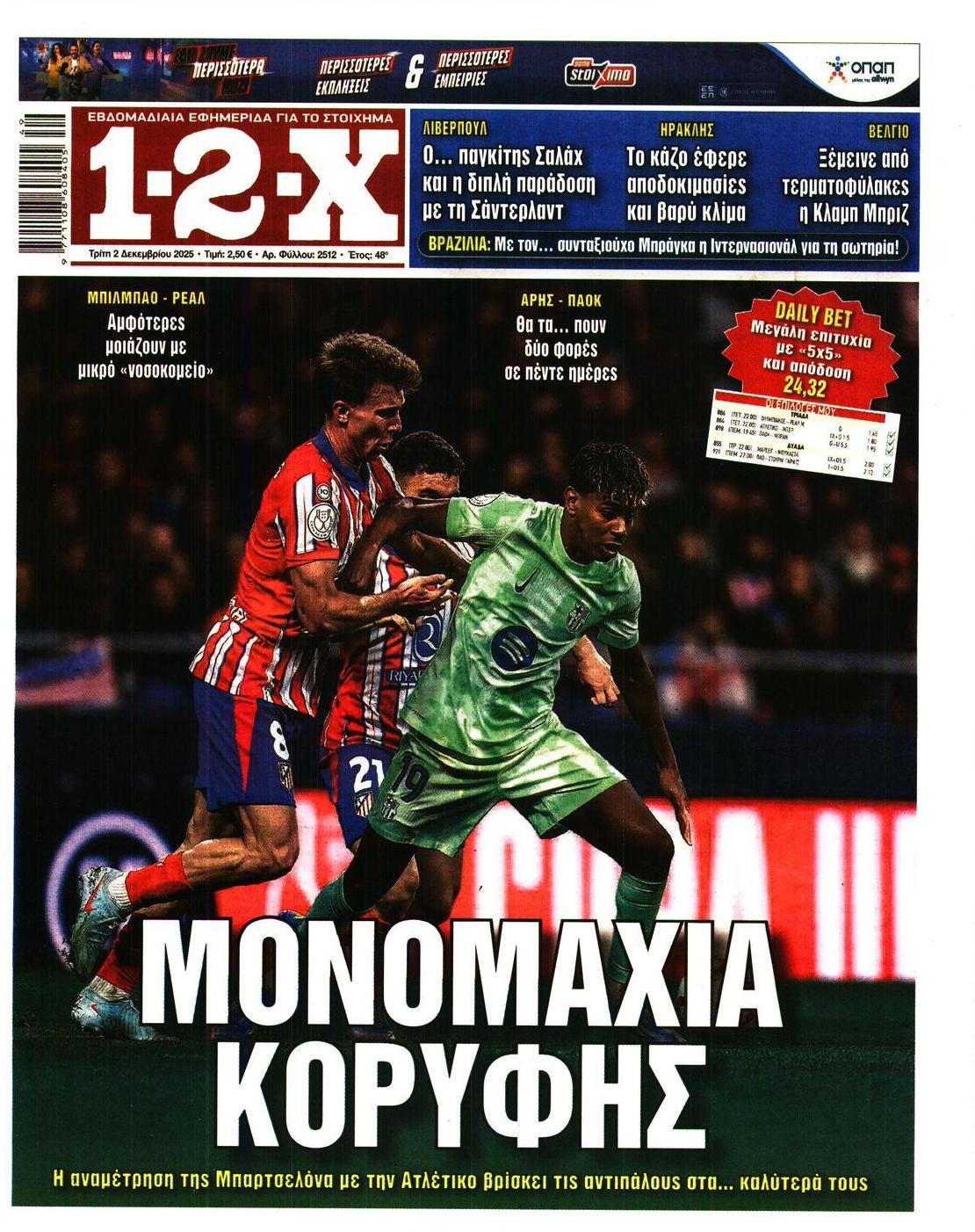 Πρωτοσέλιδο εφημερίδας 12x