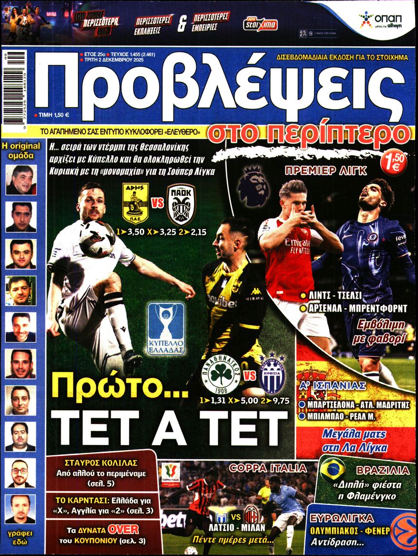 Πρωτοσέλιδο εφημερίδας Προβλέψεις