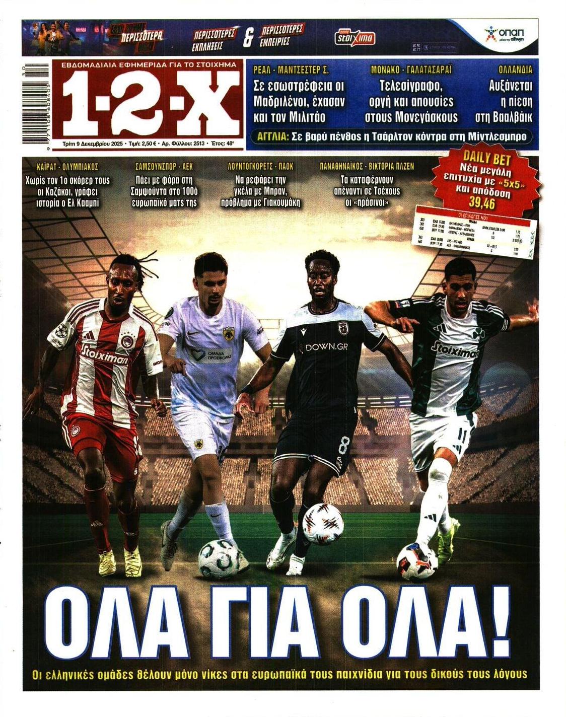 Πρωτοσέλιδο εφημερίδας 12x