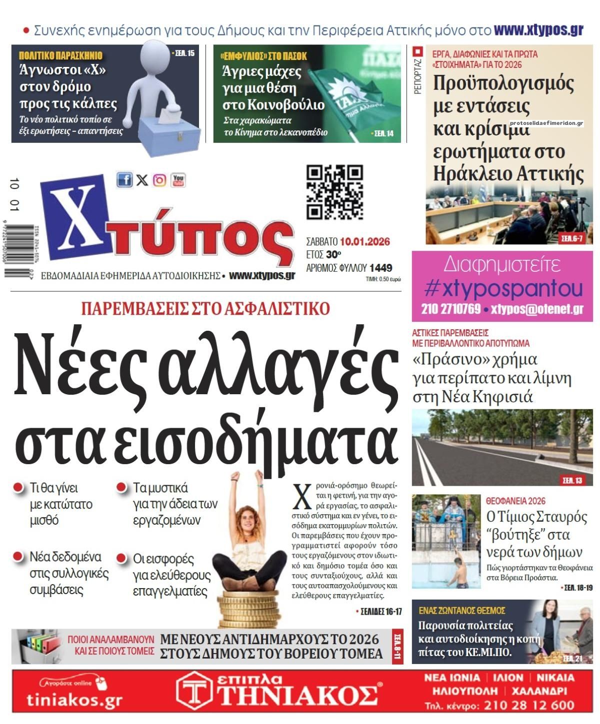 Πρωτοσέλιδο εφημερίδας Χτύπος